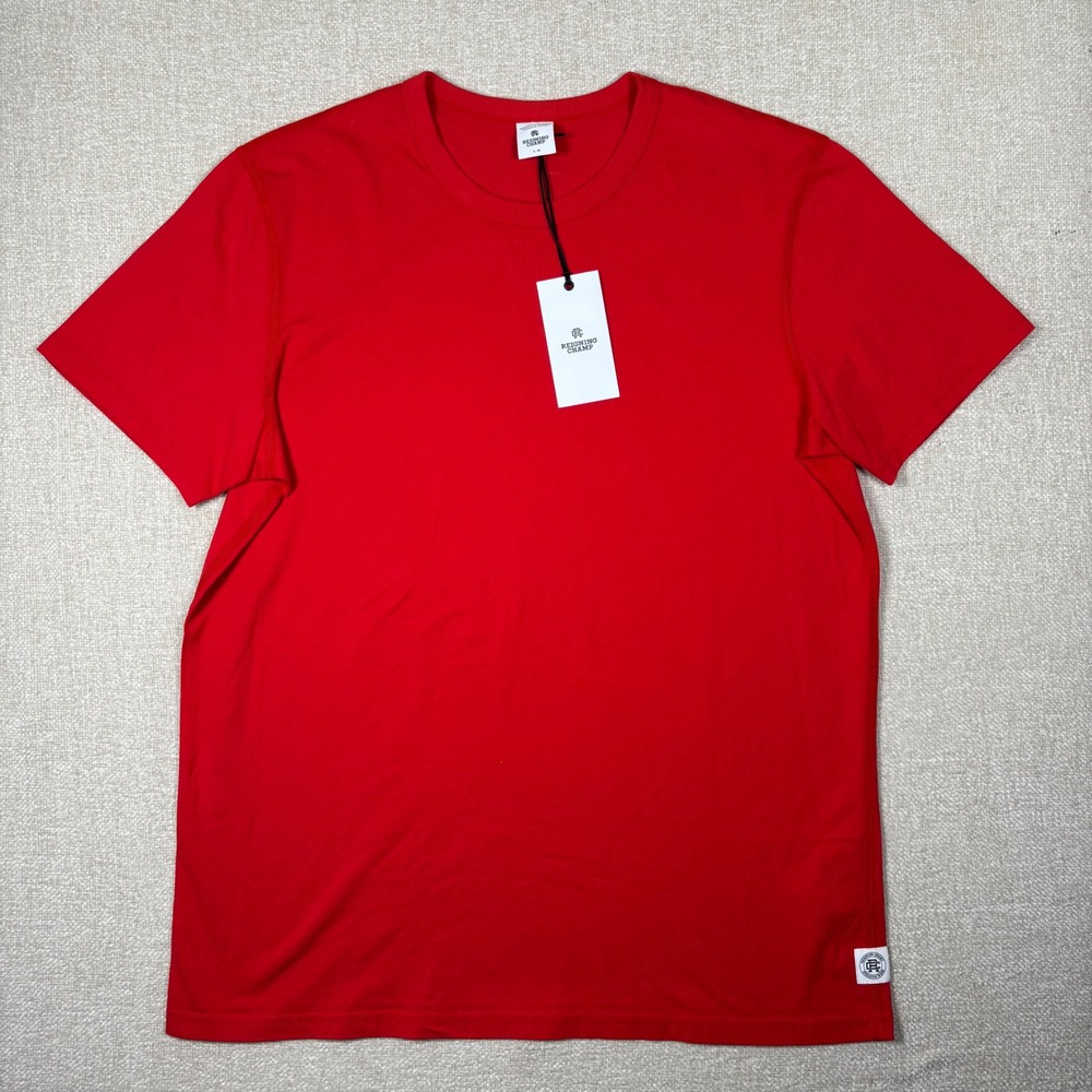 Reigning Champ Mens Pima Jersey T-Shirt Carmine Red L Gym Workout NWT